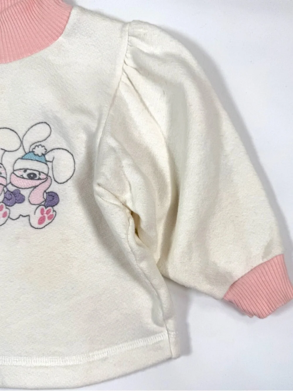VINTAGE CARTERS Baby Sweatshirt 18 Months 1990s‎ Bunny Graphic Cozy Cute Pastel